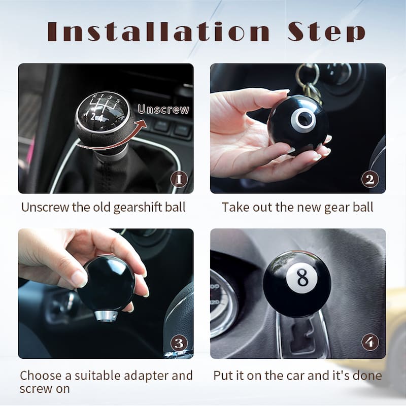 8 ball shift knob installation step