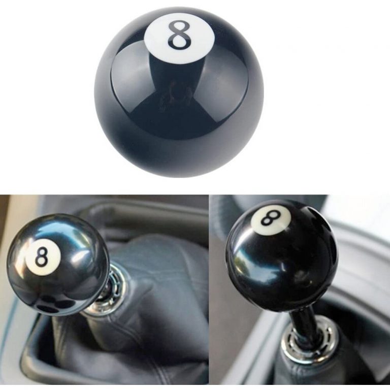 Black 8 Ball Shift Knob Universal Vehicle Gear Shift Lever Round Ball