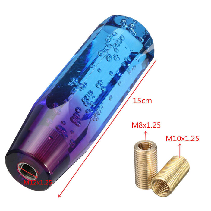 Blue Purple Crystal Bubble Gear Shifter Knob