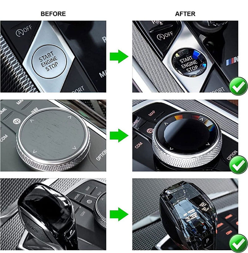 3X BMW 1 2 3 4 Series Crystal Diamond Gear Shifter Led Shift Knob 3 3 series crystal shifter