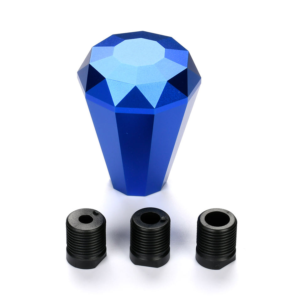 Aluminum Diamond Shift Knob Blue (2)