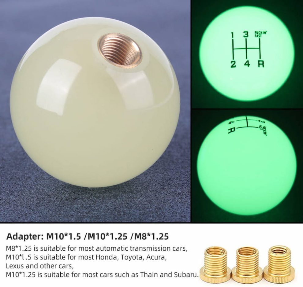 Custom Glow in the Dark Shift Knob Fluorescent Green Blue Red