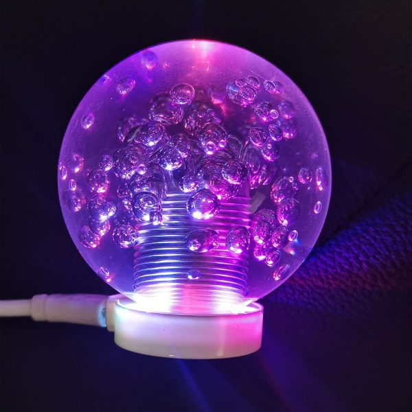 Illuminated ball bubble shift knob