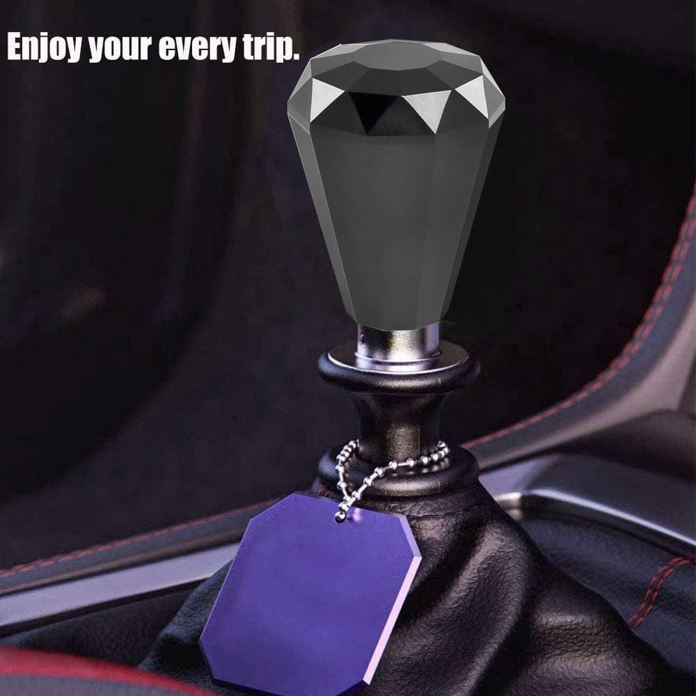 aluminum diamond shifter knob with adapters in car