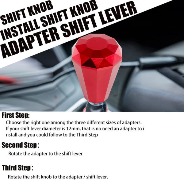 aluminum diamond shift knob red color