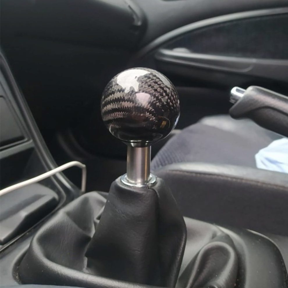 Custom Universal Round Ball Black Carbon Fiber Shift Knob Coolshiftknob