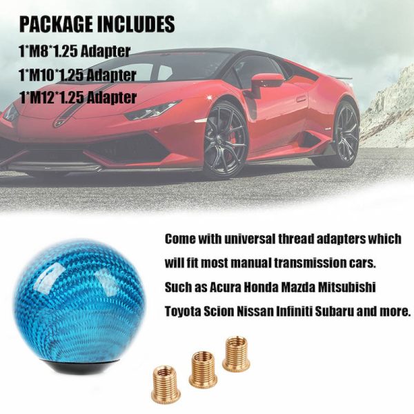 blue carbon fiber ball shift knob (3)