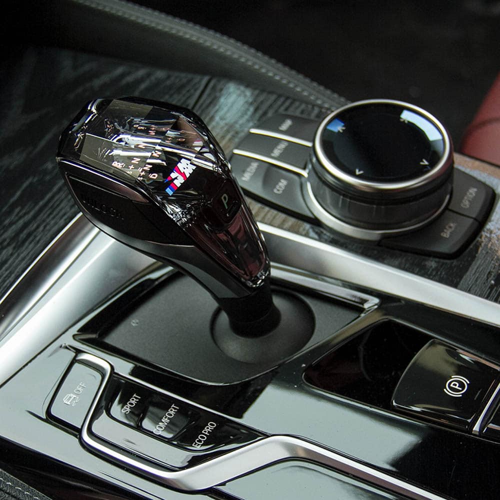 3X BMW Crystal Gear Shifter Set Lighted Shift Knob Logo RND 2 bmw crystal gear shift knob