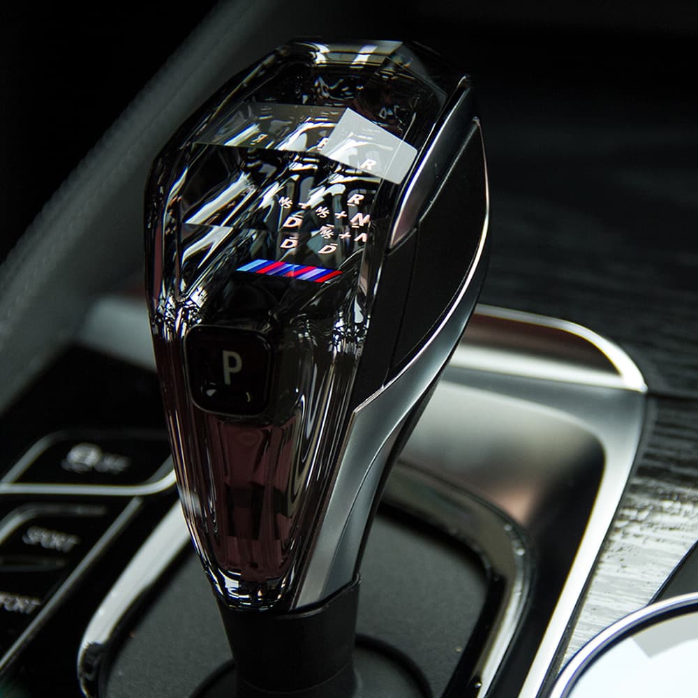 3X BMW Crystal Gear Shifter Set Lighted Shift Knob Logo RND 1 bmw crystal gear shifters