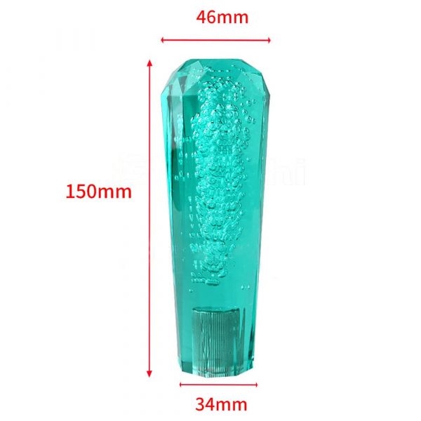 teal crystal bubble shift knob size