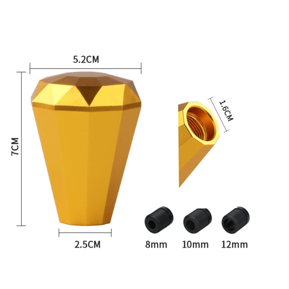 gelber Aluminium-Diamant-Schaltknauf
