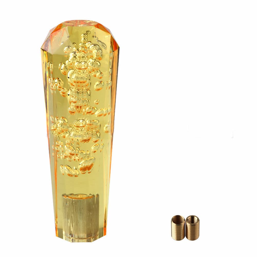 DownShift_Moto JDM Universal Octagon Crystal Bubble Shift Knob - 150mm Tall, Blue - Fits 8mm, 10mm, 12mm