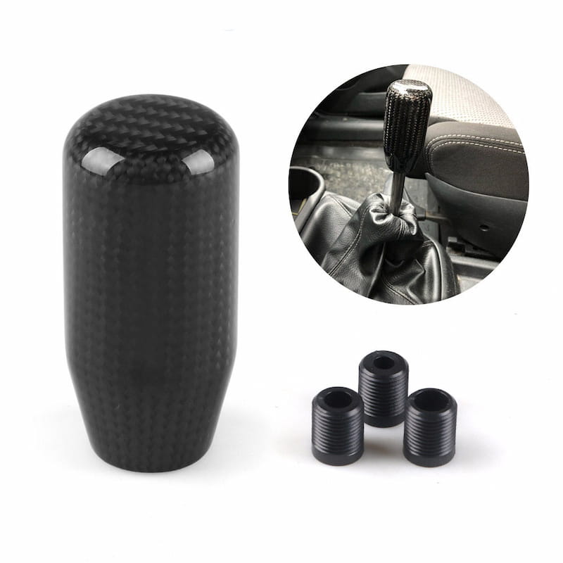 black 75mm Cylindrical Carbon Fiber Shift Knob