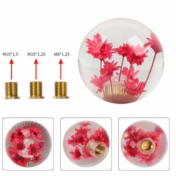 crystal real Floral Shift Knob red