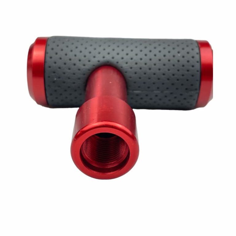 Heavy Weighted Leather T Handle Shift Knob Red Coolshiftknob