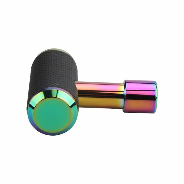 Heavy Weighted Leather T Handle Shifter Neo Chrome Coolshiftknob