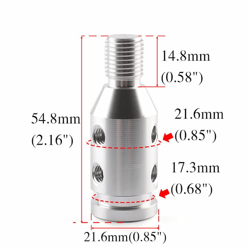 aluminum shift knob adapter Size