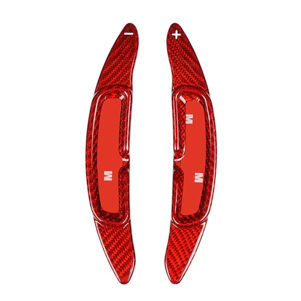 Carbon fiber paddle shifters porsche red