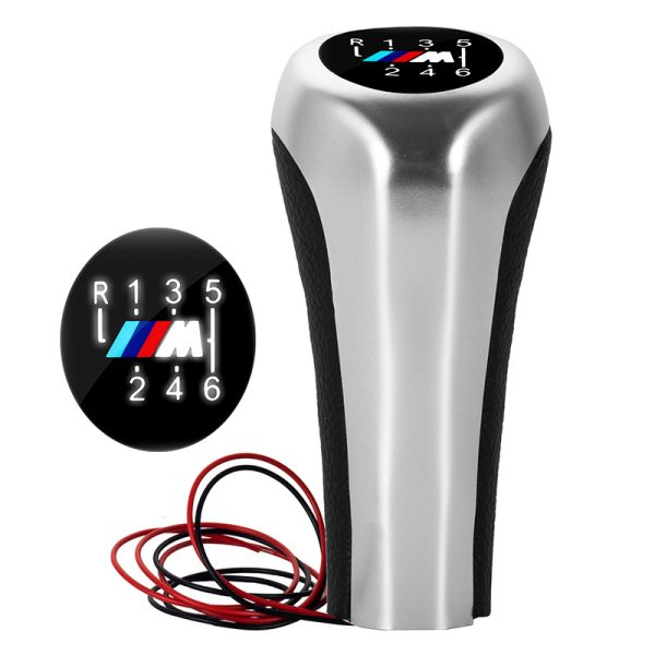 Matte Silver 5/6 Speed illuminated BMW Shift Knob E81 E82 E87 E46 E90 E60 - Image 2