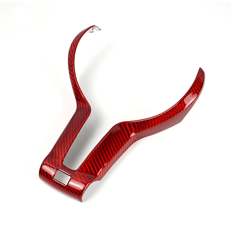 Carbon fiber bmw steering wheel trim red