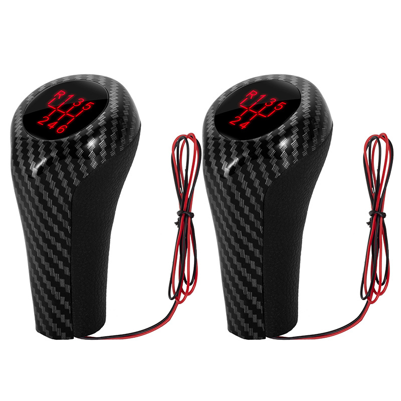 5 speed carbon fiber illuminated BMW Gear Knob-red