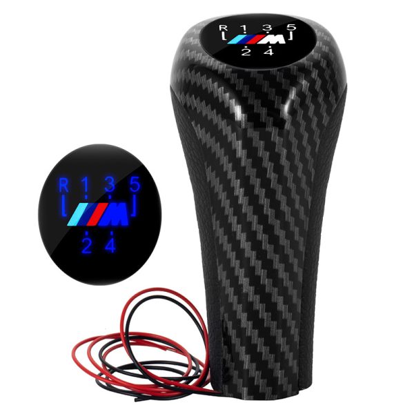 carbon fiber illuminated BMW shifter Knob-blue