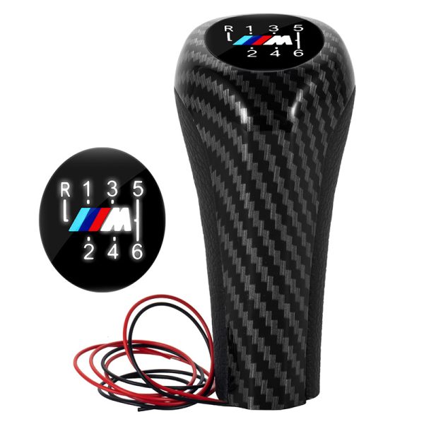 carbon fiber illuminated BMW shifter Knob-white