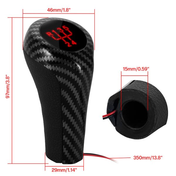 carbon illuminated BMW Gear Knob Size