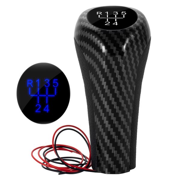 carbon illuminated BMW Gear Knob-blue