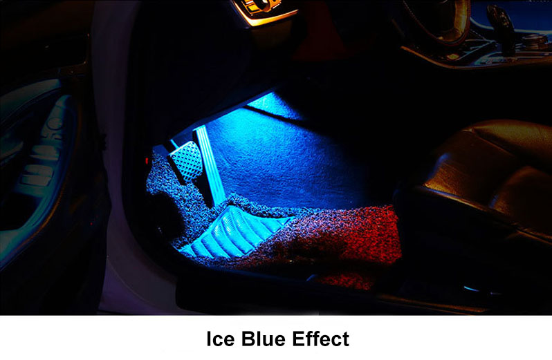 Blue footwell interior lights