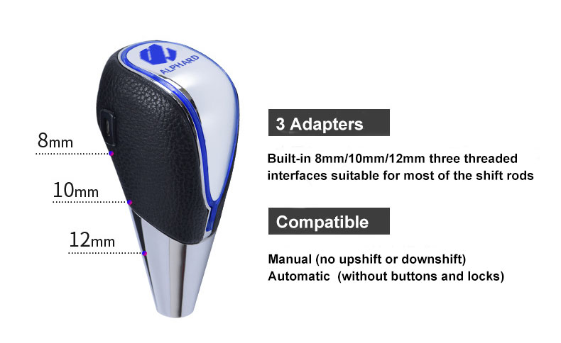 alphard led shift knob detail