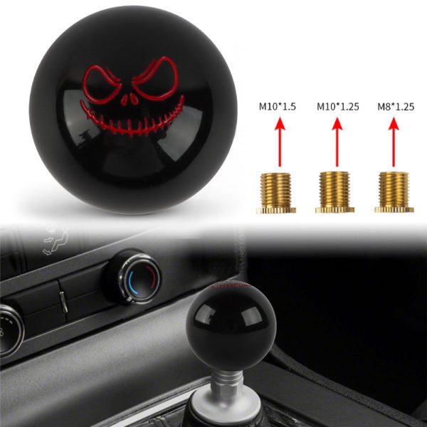 devil smiley face gear knob black