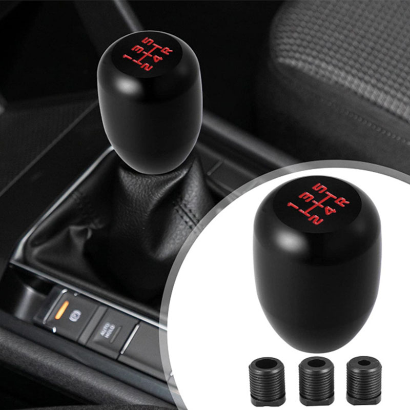 JDM Spoon Style Black Aluminum Manual Shift Knob – Universal, Screws Included