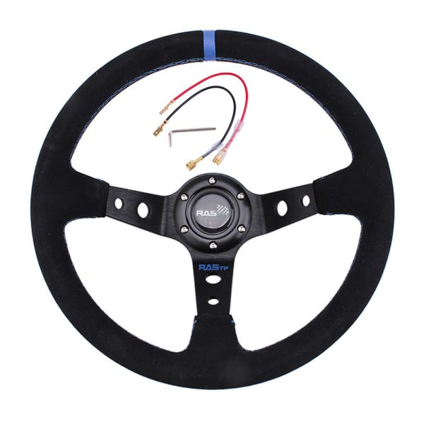 Suede Racing Steering Wheel blue