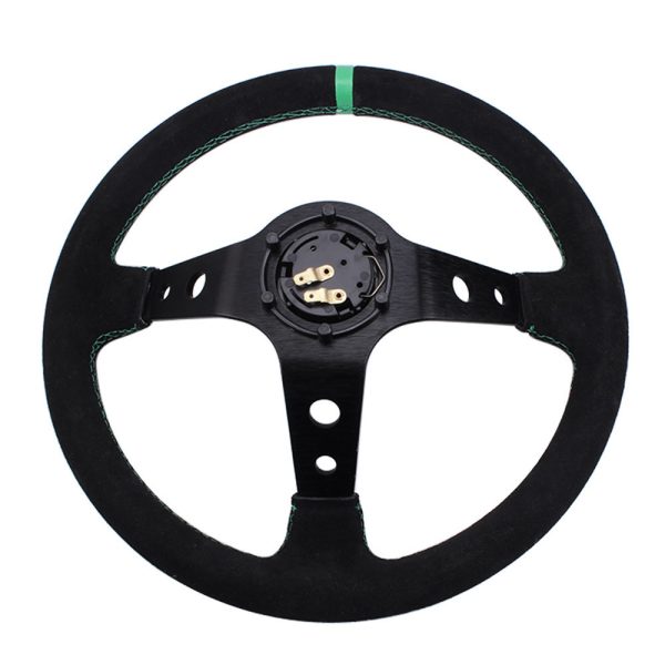 Suede Racing Steering Wheel green