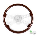 Vintage Peach Wood Steering Wheel