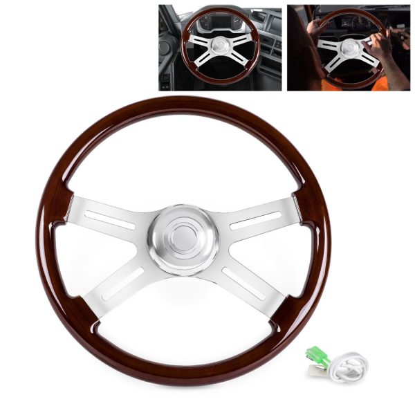 Vintage Peach Wood Steering Wheel 18‘’