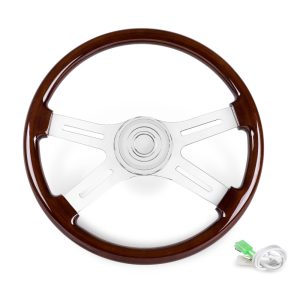 Vintage Peach Wood Steering Wheel