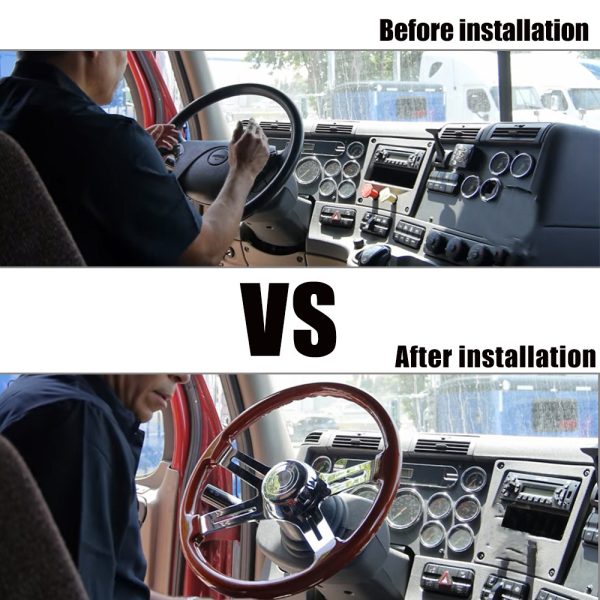 Vintage Peach Wood Steering Wheel Installation