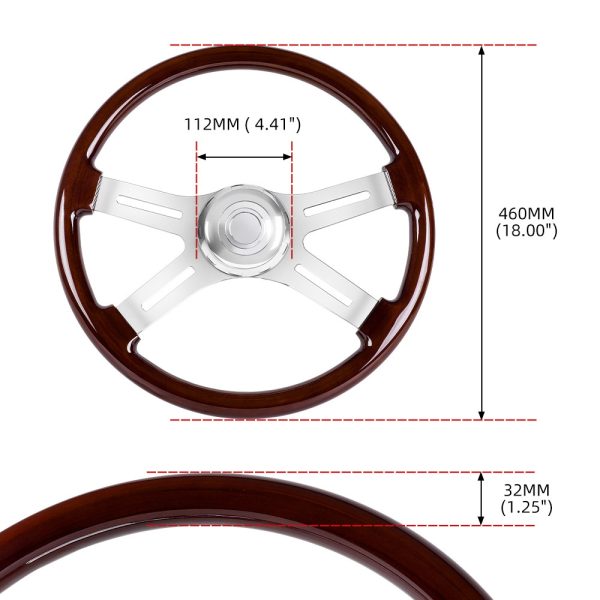 Vintage Peach Wood Steering Wheel Size