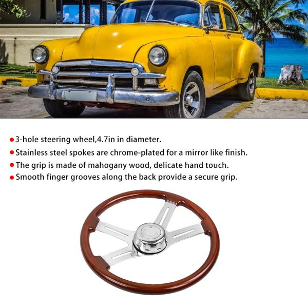 Vintage Peach Wood Steering Wheel Truck