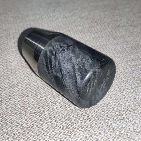 stabilized wood gear shift knob with stainless steel base