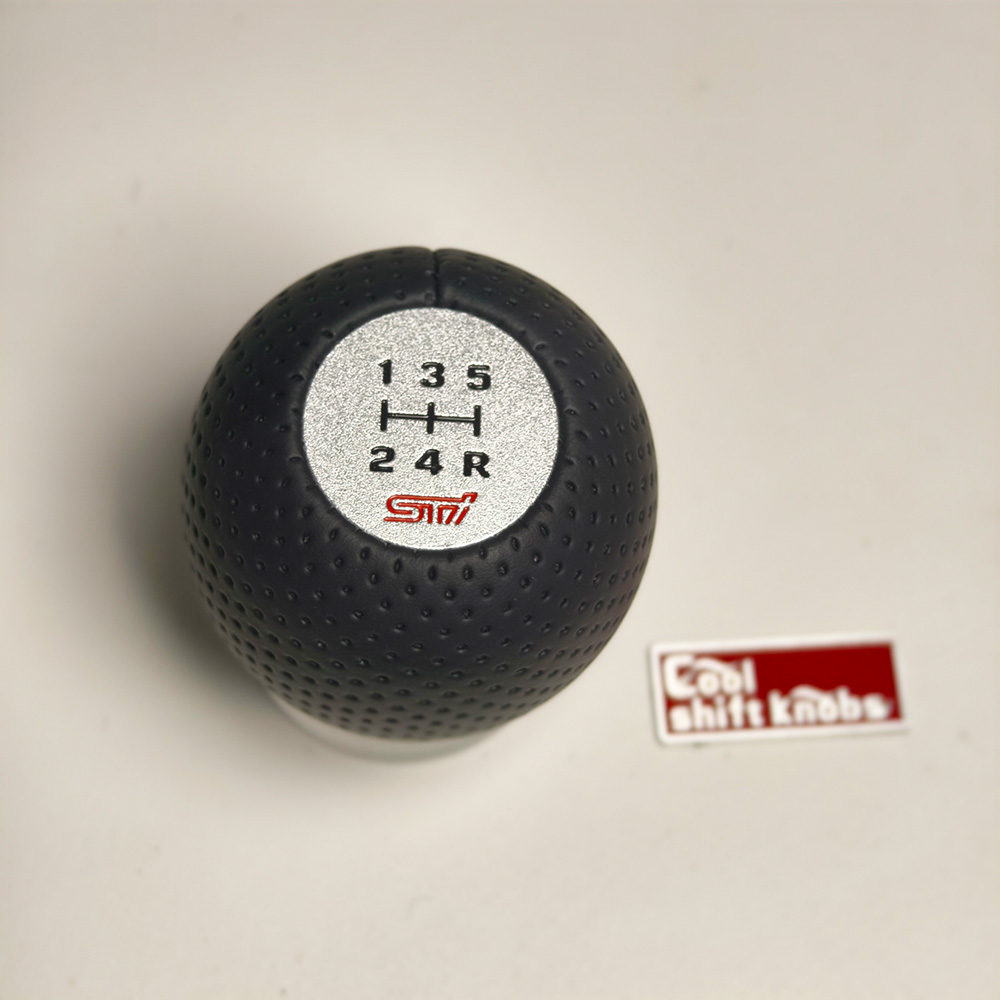 Premium Subaru WRX STI Shift Knob 195g Leather & Aluminum 9 5 Speed sti shift knob coolshiftknobs