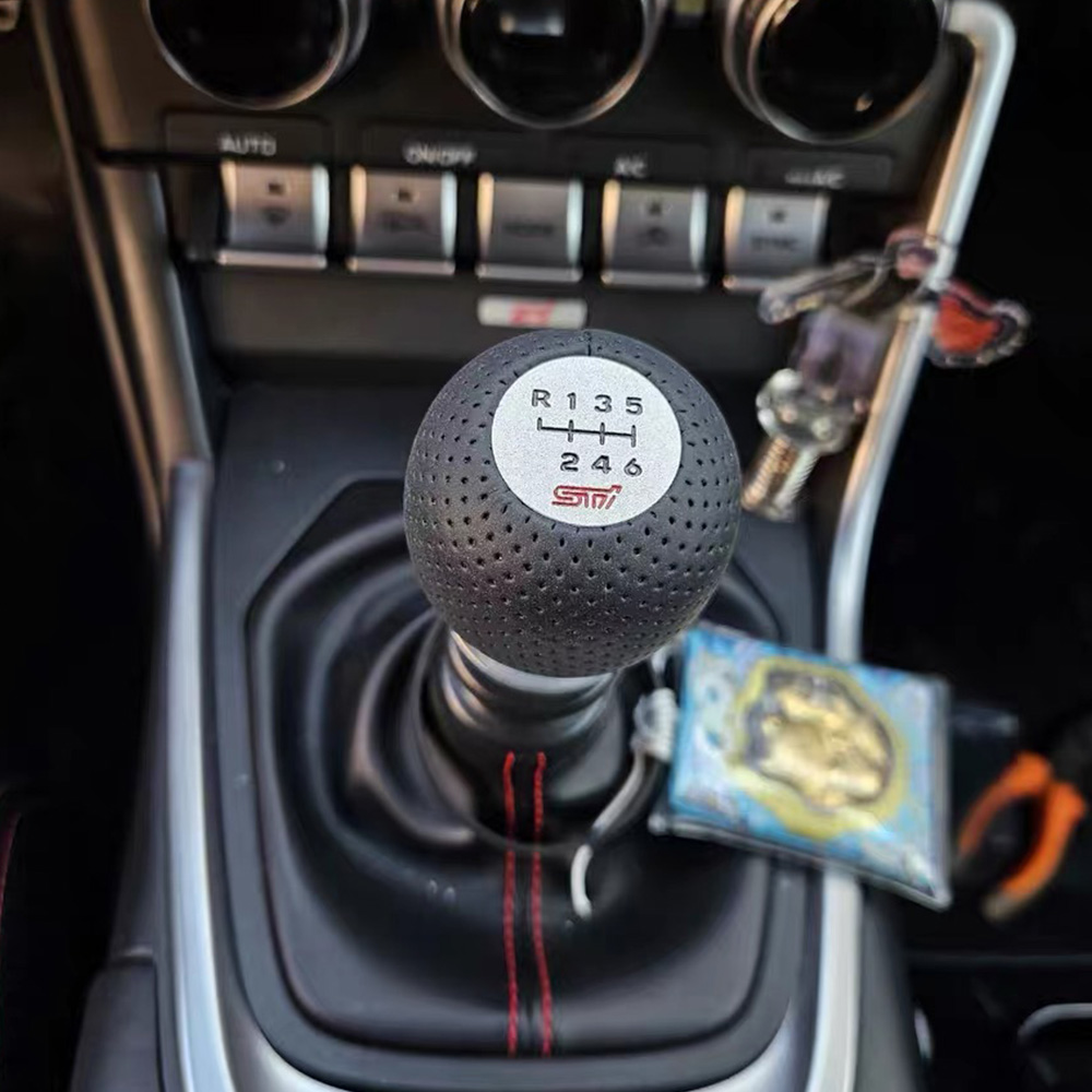 6 Speed Sti logo shift knob with leather